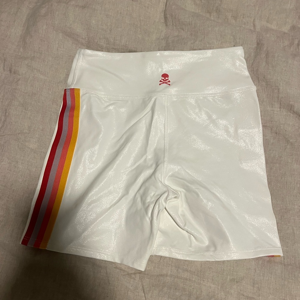 Soul cycle white biker shorts. Venous Williams brand